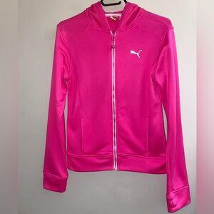 Hot Pink Puma sweater with thumb holes